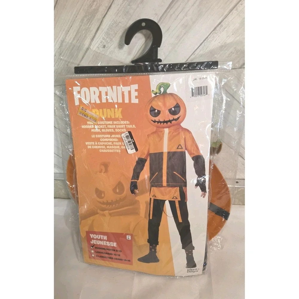 Halloween Youth Boys Fortnite Punk Costume Size Medium 8-10 New In Package